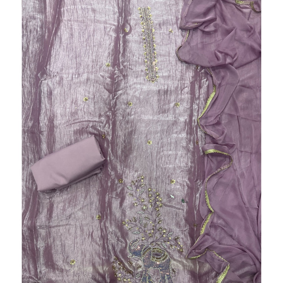 Glass Organza Silk Embroidery Suit Set