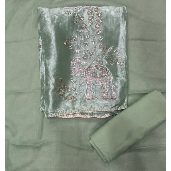 Glass Organza Silk Embroidery Suit Set