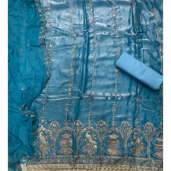 Glass Organza Silk Embroidery Suit Set