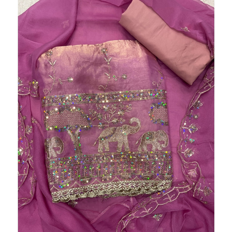 Crush Silk Embroidery Suit Set
