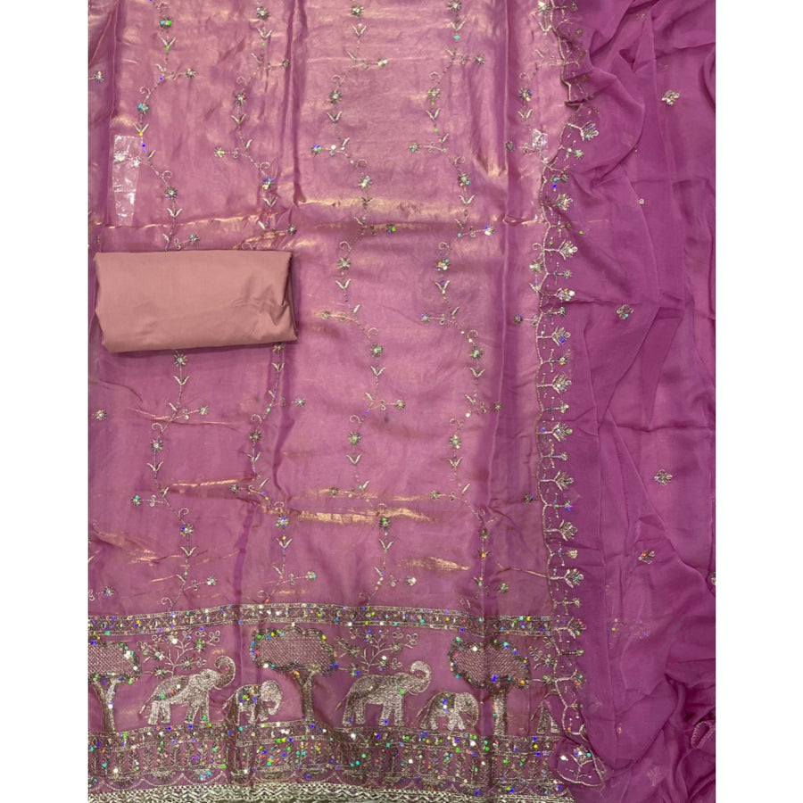 Crush Silk Embroidery Suit Set