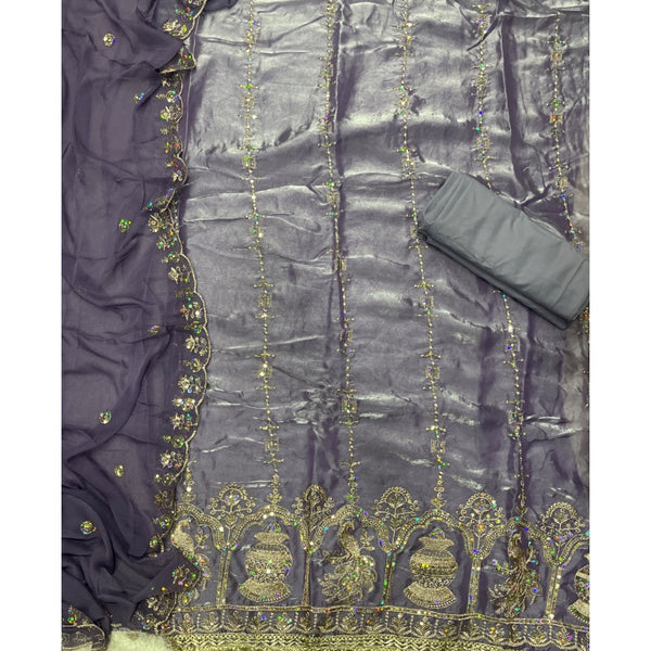 Glass Organza Silk Embroidery Suit Set
