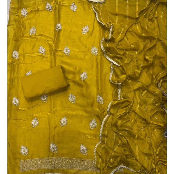 Glass Organza Silk Embroidery Suit Set
