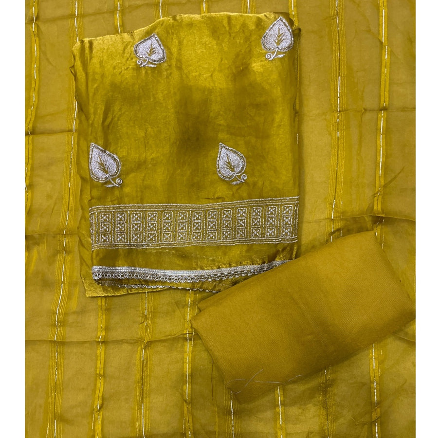 Glass Organza Silk Embroidery Suit Set