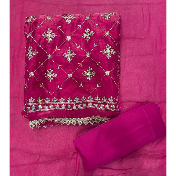 Crush Silk Embroidery Suit Set