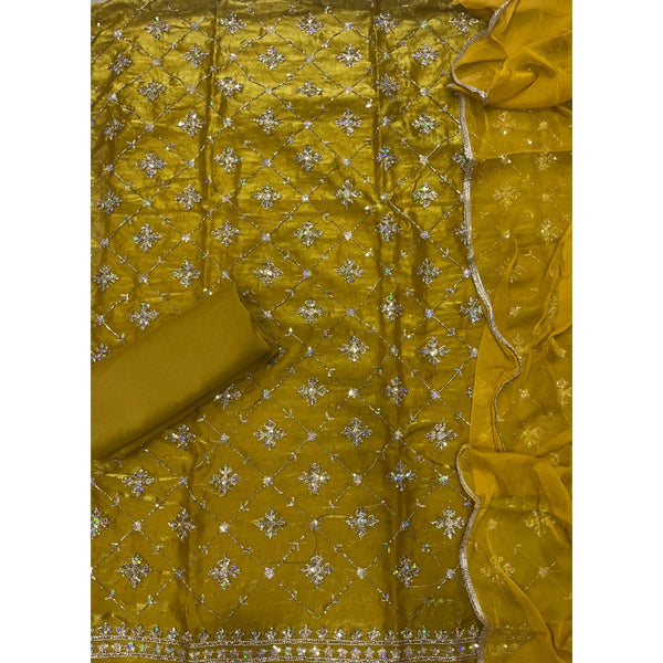 Glass Organza Silk Embroidery Suit Set