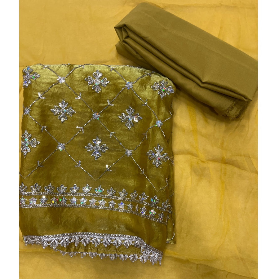 Glass Organza Silk Embroidery Suit Set