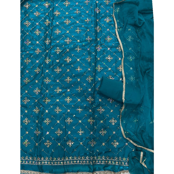 Glass Organza Silk Embroidery Suit Set