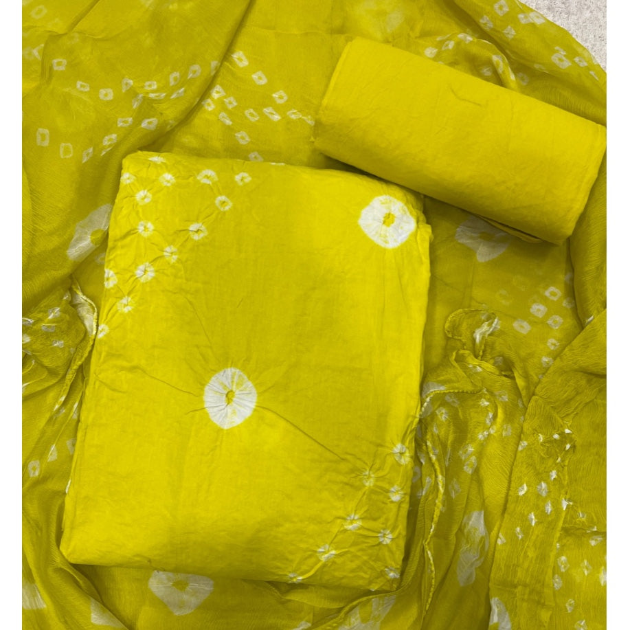 Pure Bandhej Cambric Cotton Suit Set