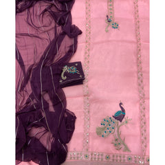 Classy Shimmer Suit Set with Zari Work