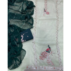 Classy Shimmer Suit Set with Zari Work