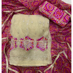 Classy Shimmer Suit Set with Zari Work