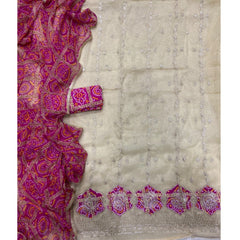Classy Shimmer Suit Set with Zari Work