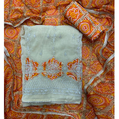 Classy Shimmer Suit Set with Zari Work