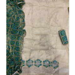 Classy Shimmer Suit Set with Zari Work