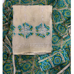 Classy Shimmer Suit Set with Zari Work