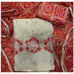 Classy Shimmer Suit Set with Zari Work