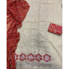 Classy Shimmer Suit Set with Zari Work