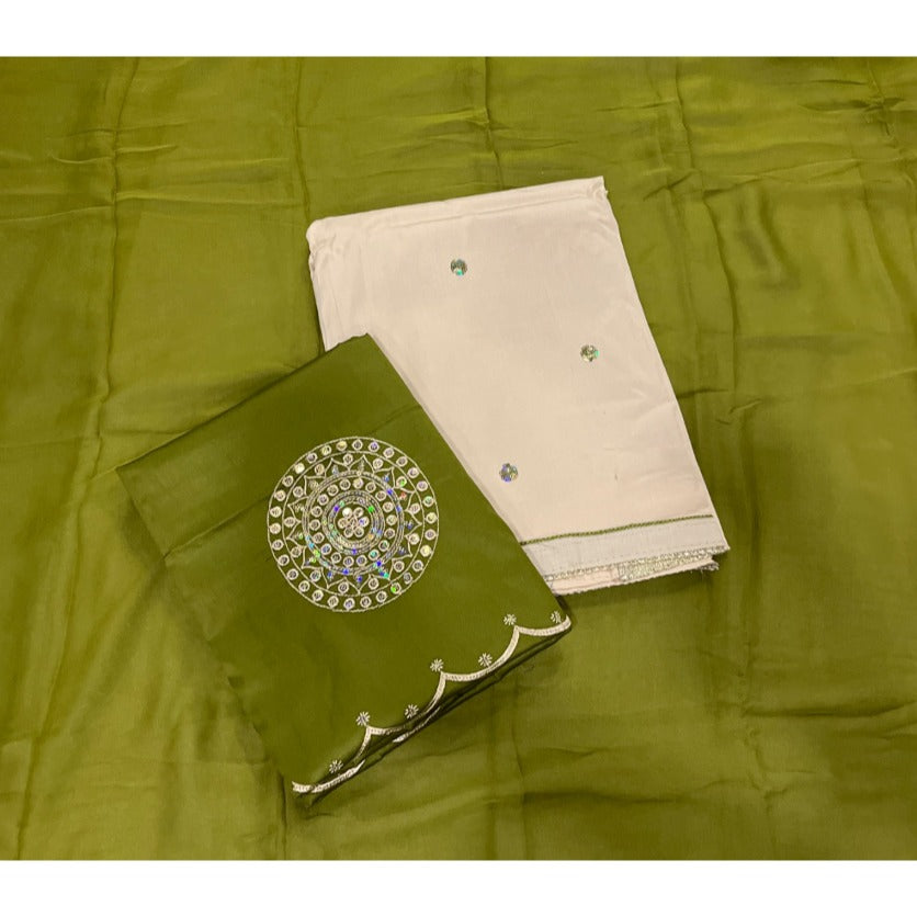 Fancy Jaam Suit Set with Heavy Bottom work
