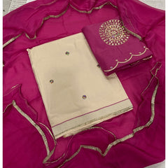 Fancy Jaam Suit Set with Heavy Bottom work