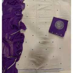 Fancy Jaam Suit Set with Heavy Bottom work