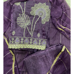 Pure Skylon Suit Set with Zari & sequence Work