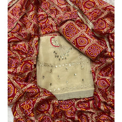Classy Shimmer Suit Set with Zari Work