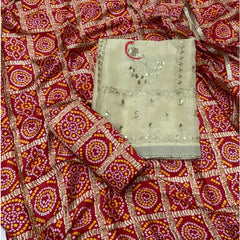 Classy Shimmer Suit Set with Zari Work