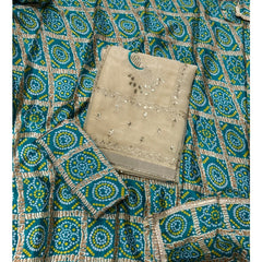 Classy Shimmer Suit Set with Zari Work