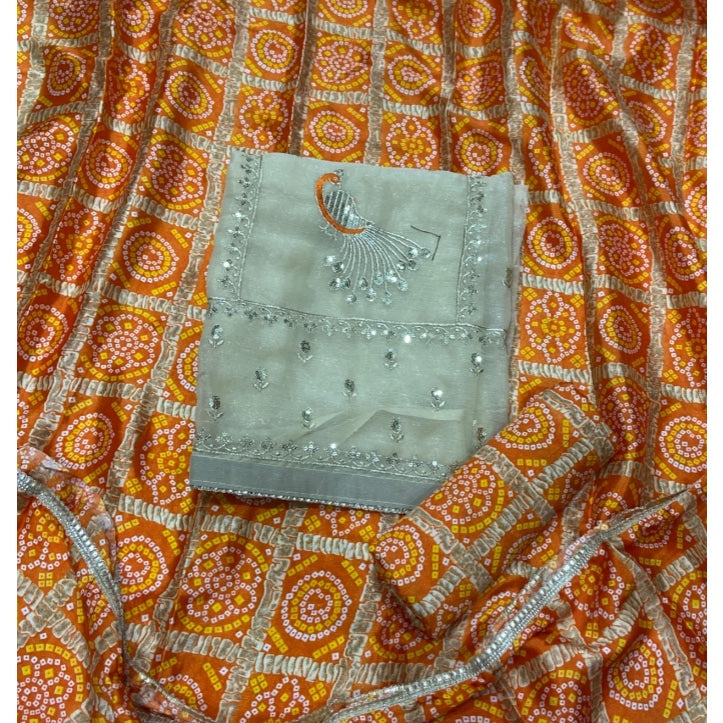 Classy Shimmer Suit Set with Zari Work