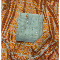 Classy Shimmer Suit Set with Zari Work