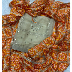 Classy Shimmer Suit Set with Zari Work