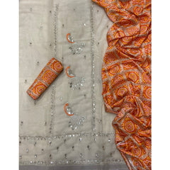 Classy Shimmer Suit Set with Zari Work