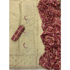Classy Shimmer Suit Set with Zari Work