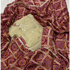 Classy Shimmer Suit Set with Zari Work