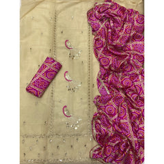 Classy Shimmer Suit Set with Zari Work