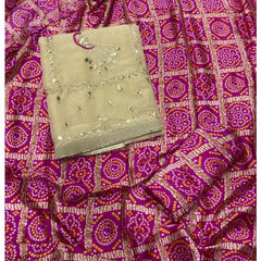 Classy Shimmer Suit Set with Zari Work