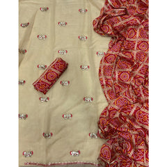 Classy Shimmer Suit Set with Zari Work