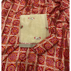 Classy Shimmer Suit Set with Zari Work