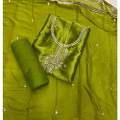 Fancy Shimmer Suit Set with Zari & Sequins Work
