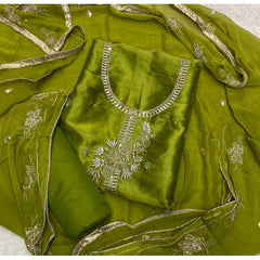 Fancy Shimmer Suit Set with Zari & Sequins Work