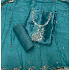 Fancy Shimmer Suit Set with Zari & Sequins Work