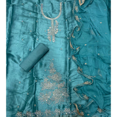 Fancy Shimmer Suit Set with Zari & Sequins Work