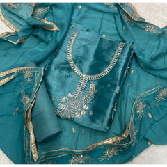 Fancy Shimmer Suit Set with Zari & Sequins Work