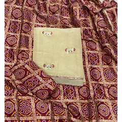 Classy Shimmer Suit Set with Zari Work