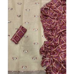Classy Shimmer Suit Set with Zari Work