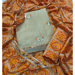 Classy Shimmer Suit Set with Zari Work