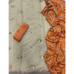 Classy Shimmer Suit Set with Zari Work