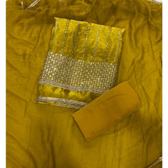Crush Silk Suit Set with Zari & Sequins Work
