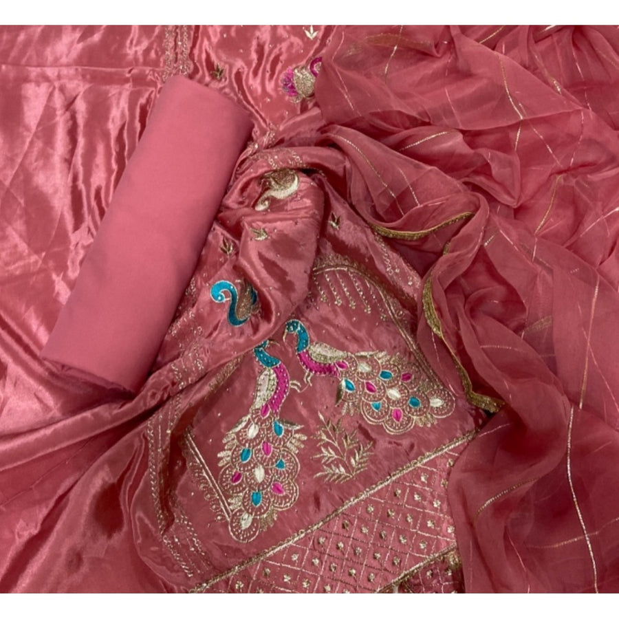 Glass Organza Silk Embroidery Suit Set